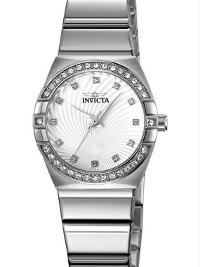 Invicta Angel Silver-tone Crystal Bezel Women's Watch 27.8m